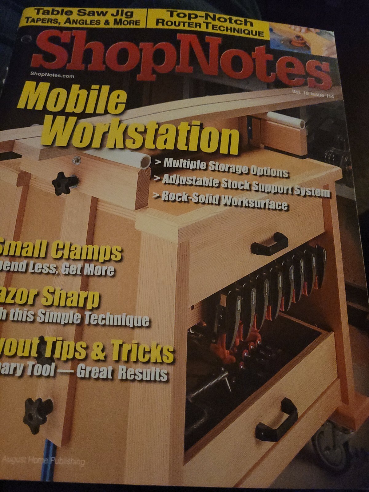 ShopNotes Vol 19 Issue 114 Woodworking Techniques Work Station Likenew ...