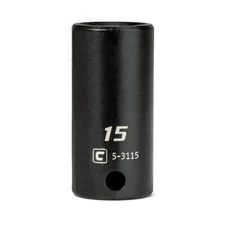 Capri Tools Semi-Deep Impact Socket, 3/8 in. Drive, 6-Point, Metric, 8 to 24 mm