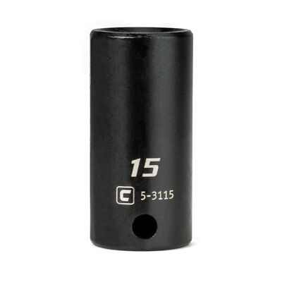Capri Tools Semi-Deep Impact Socket, 3/8 in. Drive, 6-Point, Metric, 8 to 24 mm