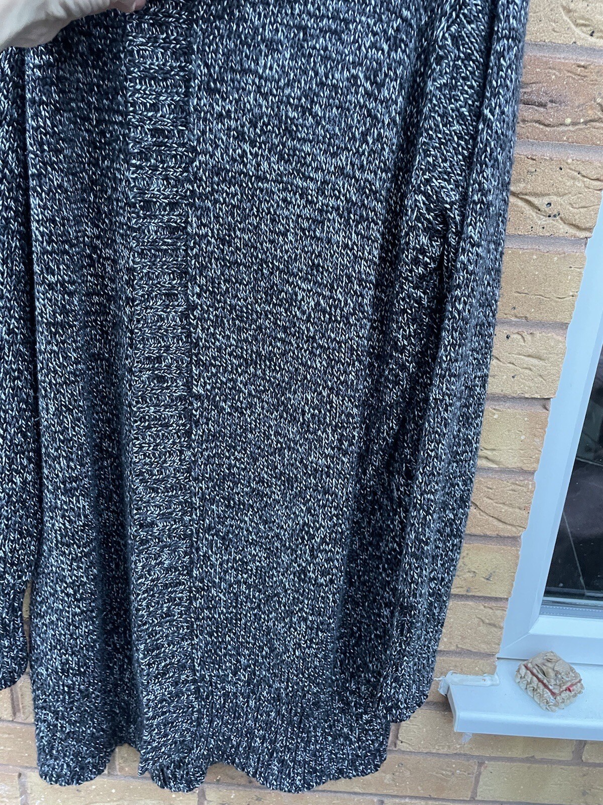 TU Sainsbury’s Ladies Open Long Knit Cardigan Black/grey Size 24 (4549