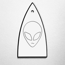 GUITAR TRUSS ROD COVER - Engraved Etched - ESP LTD - ALIEN HEAD Space - White