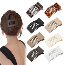 8 PCS French Flat Hair Clips for Women Girls Large Matte Lay Flat Claw Clips Set