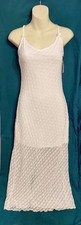 Wild Fable White Midi Dress Flower Stripes Sheer Adjustable Straps Sz Sm NWT