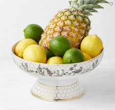 Honeycomb Porcelain Fruit Bowl Decorative Serving Bowl Kitchen Table Centerpiece