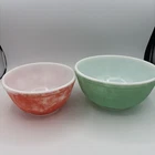 Pyrex Mixing Bowls Primary Colors Red Green Set Of 2 Nesting 402 1.5 Qt 403 USA