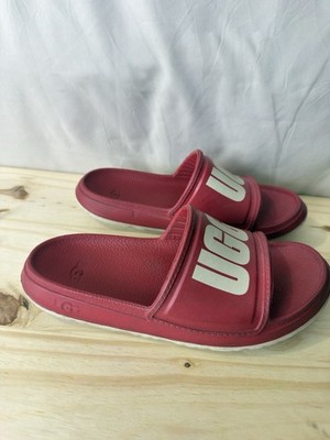 UGG Women s Slide Sandals Size 8 Red Casual Beach Summer Footwear