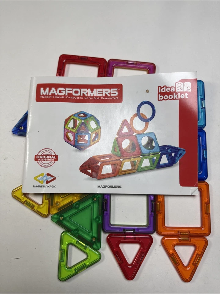 Magformers Magnetic Construction Set 16 Pieces Squares Triangles Model Booklet - Image 2 of 2