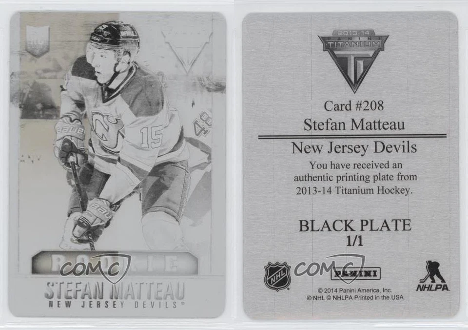 2013 Panini Titanium Printing Plate Black 1/1 Stefan Matteau #208 Rookie RC 0c3 - Image 3 of 3