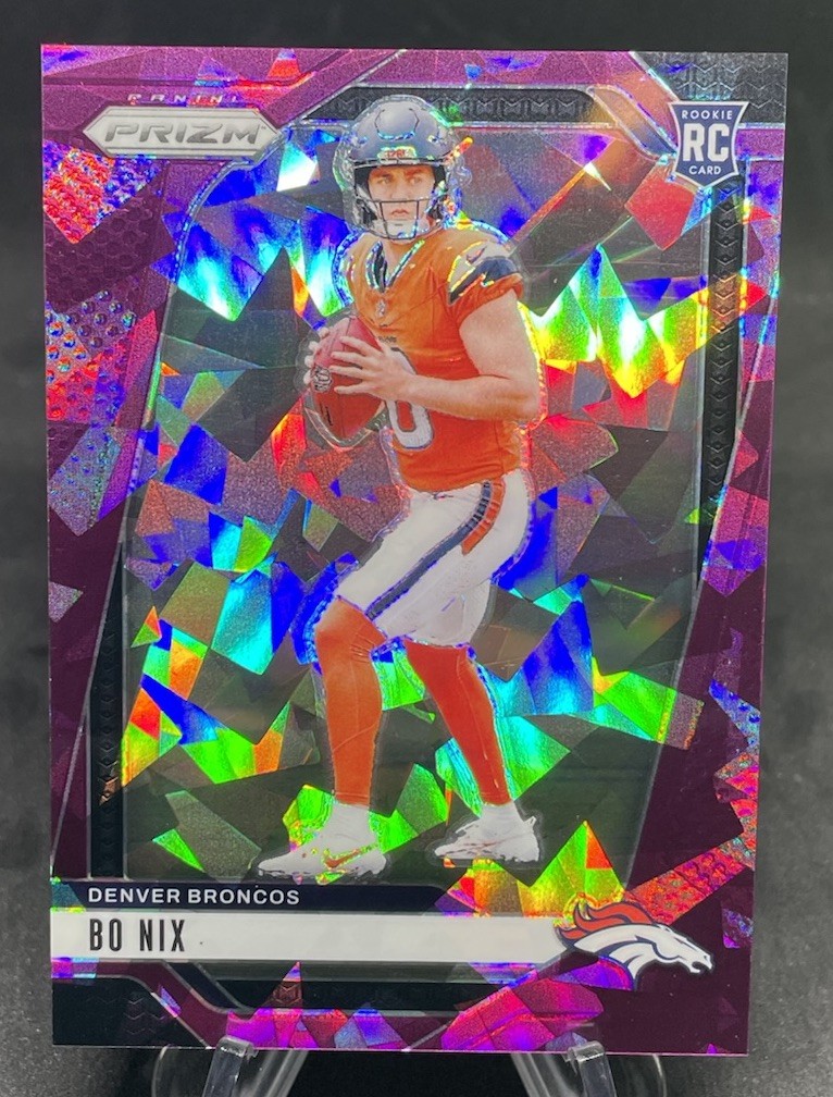 2024 Panini Prizm - Rookies Bo Nix #309 Purple Ice Prizm /225 (RC)