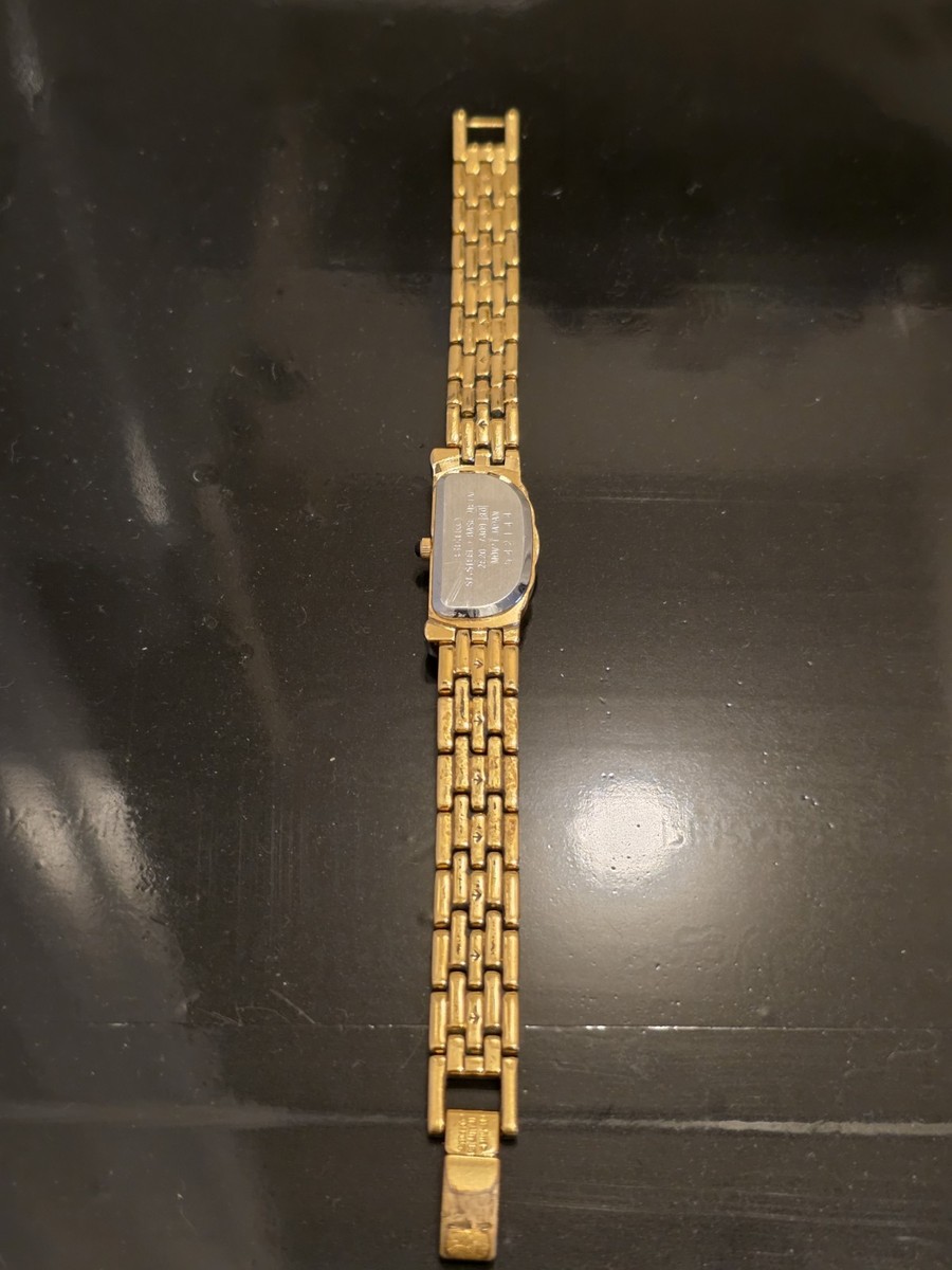 Seiko Half Moon Rivoli 5Y12-3144 Gold Tone Diamond Accent | eBay