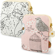 2PCS Sanitary Pad Storage Bag, Cute Sanitary Napkin Storage Purses Portable Peri