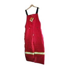 Red Yellow Unisex Work Bib Coveralls with Reflective Stripes Safety Workwear