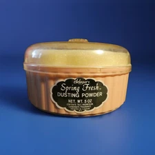 Vintage, Delagar Spring Fresh Perfumed Dusting Powder 5 oz, pink, sealed  
