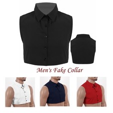 Men's Fake Collar Blouse Detachable Round Collar Dickey Collar Half Shirts
