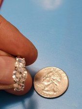 Vintage Gorgeous 3-Stone Round Cut Sterling CZ Engagement Ring Size 7. 5