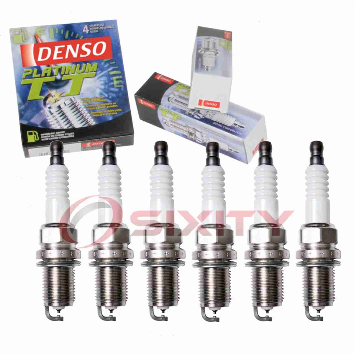 6 pc Denso Platinum TT Spark Plugs for 2000-2004 Toyota Tundra 3.4L V6 gj