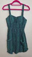 American Eagle Outfitters Womens Sleeveless Green & Navy Patterned Dress Size 4
