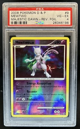 2008 Pokemon Diamond & Pearl Majestic Dawn Mewtwo Reverse Holo #9/100 PSA 4