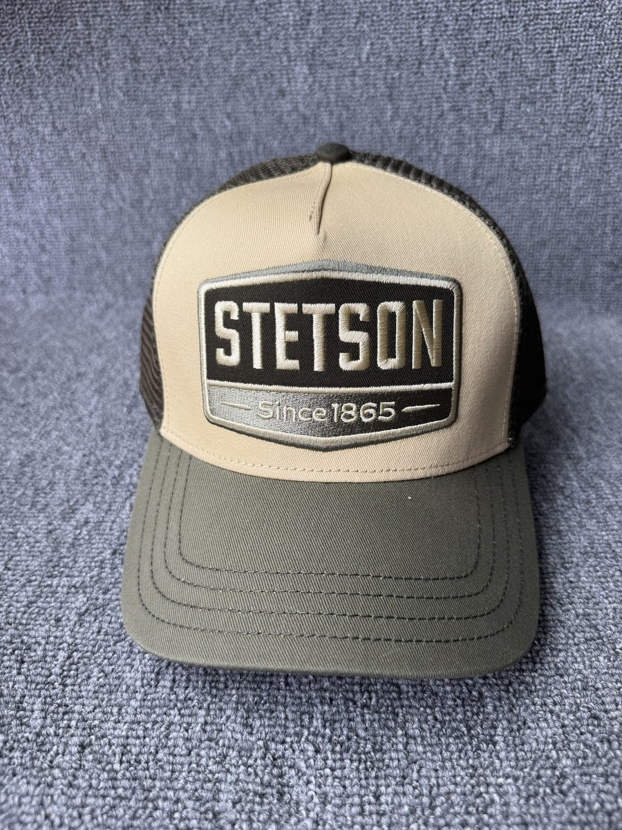 Stetson Since 1865 Trucker Snapback Khaki Olive Mesh Back Hat