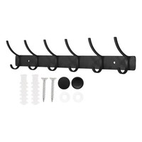 Garderobe StäNder Wand Halterung Garderoben Haken Mit 6 Haken Schwarz