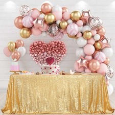Gold Sequin Tablecloth 50x80 Inch Rectangular