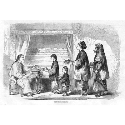 CHINA Neujahrsgeschenke - antiker Druck 1858