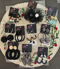 10 Black Piece Earring Lot by Paparazzi Fish Hook and Post-back. So Pretty New