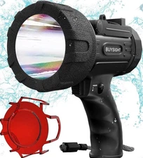 IP67 Waterproof 1000000-Lumen Spotlight Rechargeable Red Filter Camo Gray