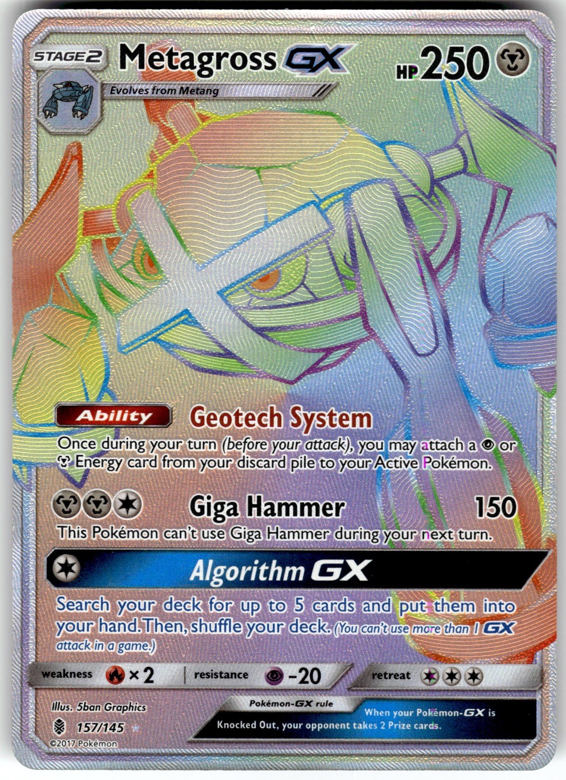 Metagross GX (Secret) Holo SM - Guardians Rising 157/145 2017