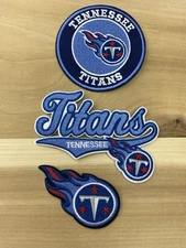 Set Of 3 Tennessee Titans Embroidered Iron On Patches 2.5”-3”