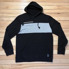 Harley-Davidson Colorblock Black And Gray Pullover Hoodie Size Medium Slim