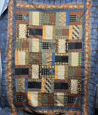 Unfinished Quilt Top Fall Pumpkin Patchwork Whimsical Retro Flannel 62 x 84