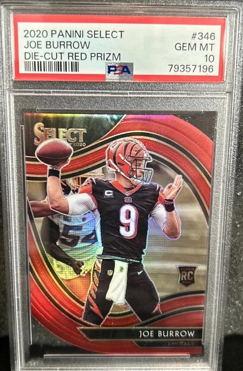 2020 Select Joe Burrow #346 PSA 10 GEM MT 🏈 Die-Cut Red Prizm RC Bengals Rookie