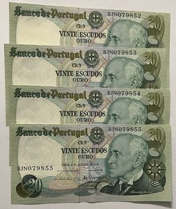 Portugal 🇵🇹  4 X 20 Escudos 1978 Crisp Unc  . Lot P729