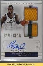 2017 Panini National Treasures Game Gear Prime 14/25 Rodney Hood Auto READ 7fb