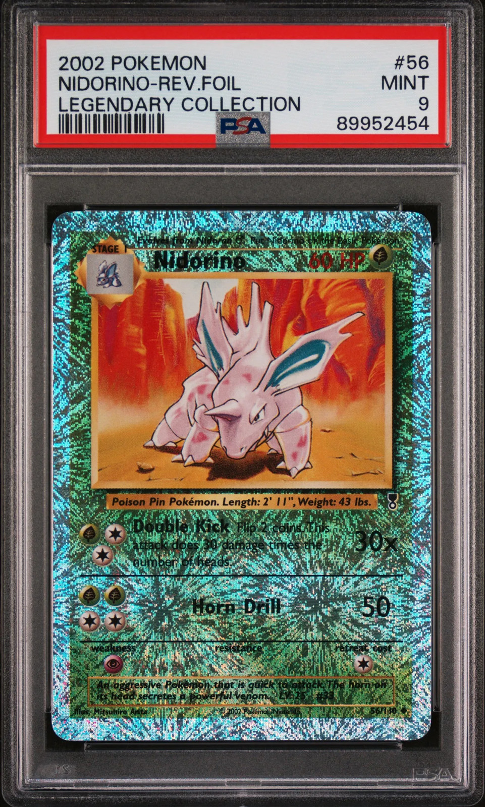 NIDORINO 2002 Pokemon Legendary Collection Reverse Foil PSA 9 #56