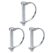 3Pack 9.5x65mm Shaft Locking Pin Carbon Steel Round Trailer Coupler Pin Silver