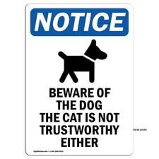 Beware Of The Dog With Symbol OSHA Notice Sign Metal Plastic Decal