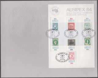 Australia First Day Cover FDC 1984 Ausipex 84 (Minisheet) (Postal History 26th