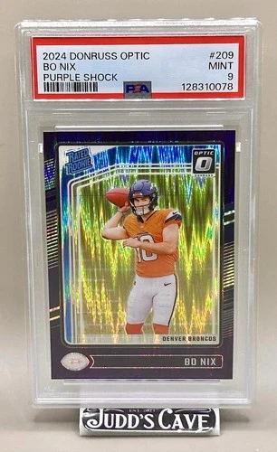 🚨 2024 Panini Donruss Optic Rated Rookie BO NIX Purple Shock #209 RC PSA 9 🏈
