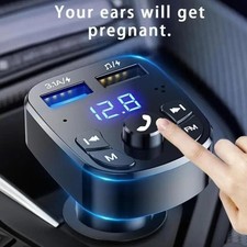 Bluetooth FM Transmitter Car Adapter Dual USB Charger MP3 AUX TF Card Handsfree