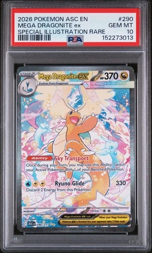 2026 POKEMON ASC EN-ASCENDED HEROES #290 MEGA DRAGONITE EX PSA 10