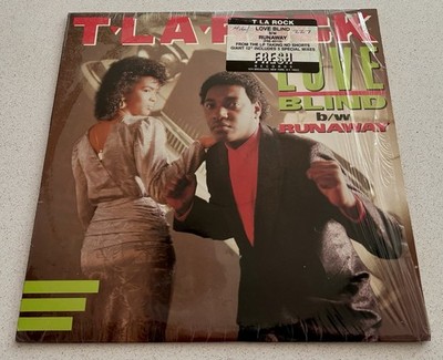 T LA ROCK - LOVE BLIND / RUNAWAY - 1988 12  VINYL RECORD HIP-HOP GREG NICE FRESH