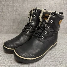 Keen Boots Womens Sz 8.5 Black Elsa Winter Sherpa Lined Mid Calf Snow Fleece