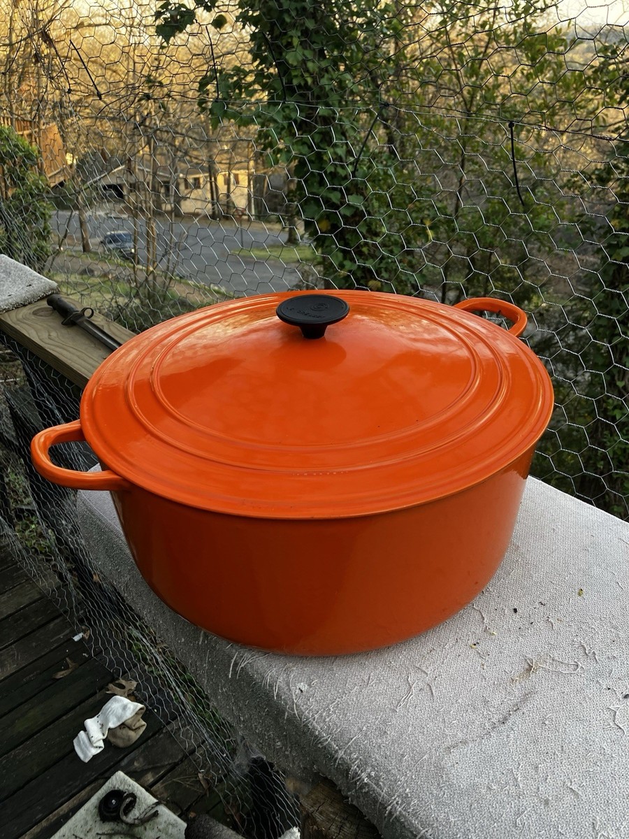 Le Creuset K (#34) 13.25 Quart Cast Iron Dutch Oven Orange | eBay