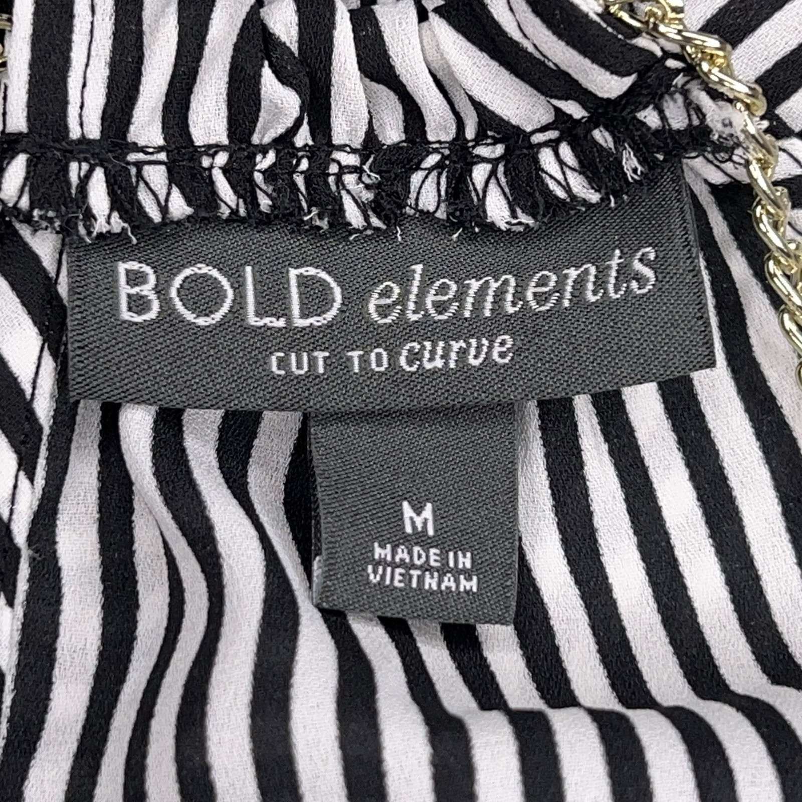 Medium Bold Elements Black White Striped Blouse C… - image 5
