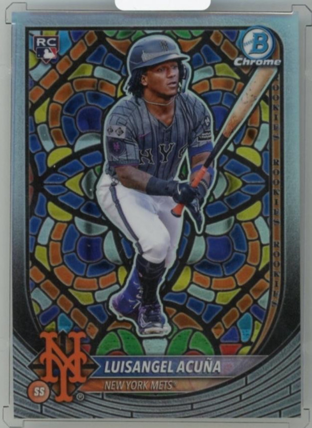 2025 BOWMAN Chrome Luisangel Acuna Etched in Glass Variations #32 New York Mets
