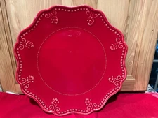 Vera Bradley My Home J. Willfred Red Dinner Plate 10.75"