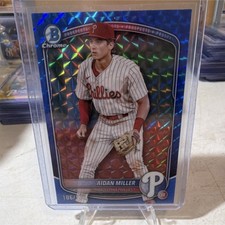 2025 Topps Bowman Chrome Prospects Aidan Miller BCP-54 Blue Geometric Phillies
