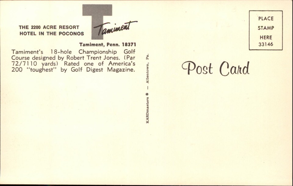 Golf Tamiment Pennsylvania vintage postcard a36 | eBay